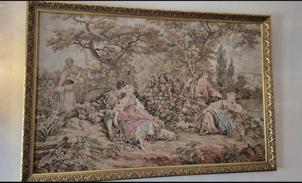 Tapeçaria / Quadro têstil clássico (cena galante)