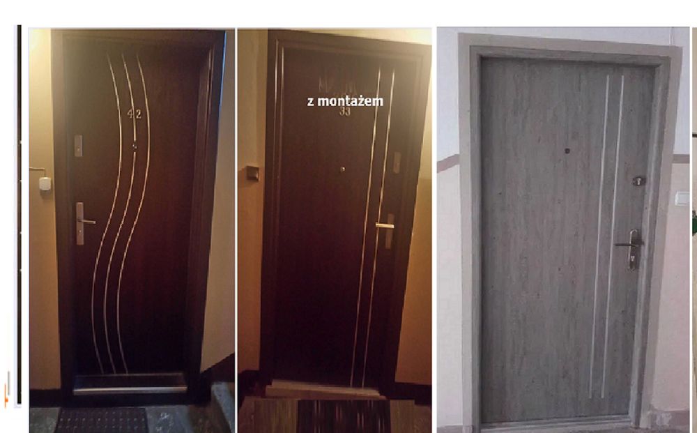 Drzwi wejściowe ZEWNĘTRZNE z MONTAŻEM wewnątrzklatkowe