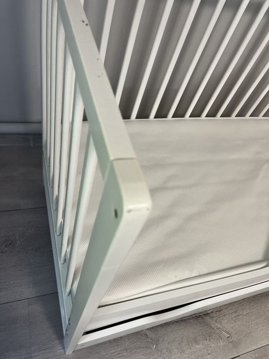 Łóżeczko dzieciecięce 120x60 białe z materacem