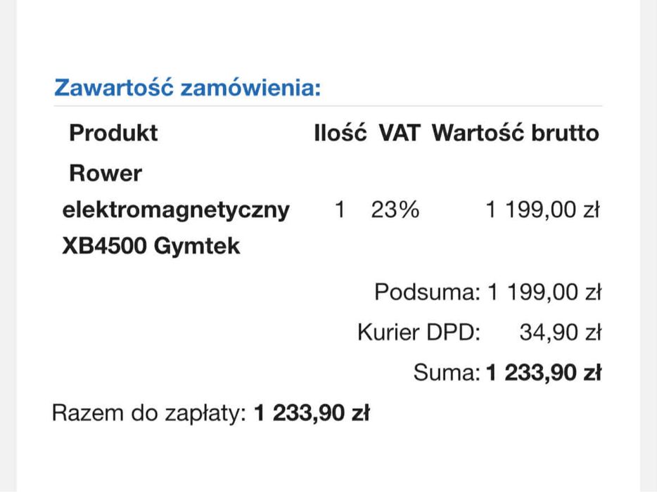 Rower stacjonarny elektromagnetyczny