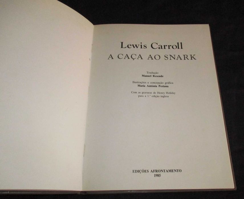 Livro A Caça ao Snark Lewis Carroll Afrontamento