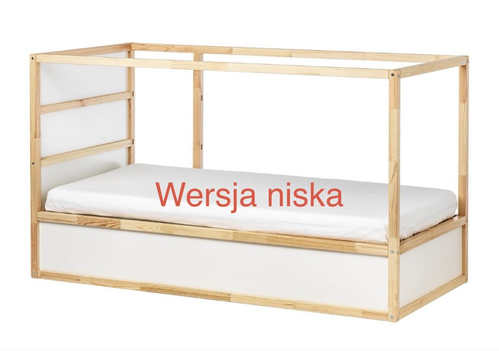 Łóżko dziecięce piętrowe IKEA KURA dwustronne + materac + tasma led