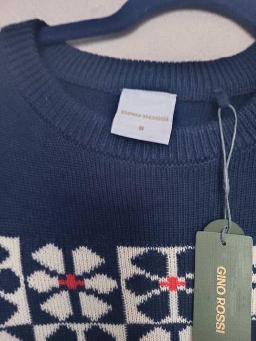 Gino Rossi granatowa kremowy nowy sweter rozm m