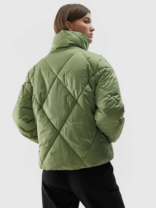 kurtka puchowa 4F M L 38 40 4FAW23TDJAF232 4F oversize oliwkowa