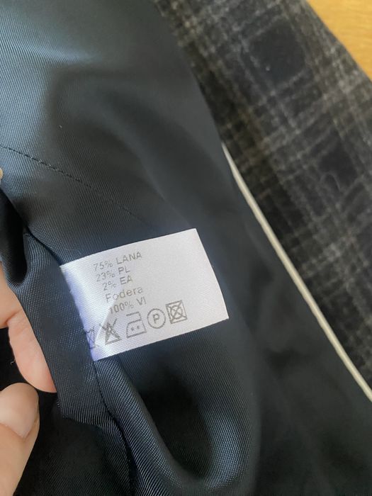 Żakiet w kratę wełna