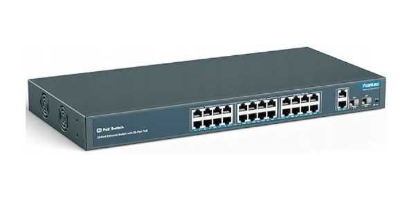 YuanLey AI YS2422FS-P 24-portowy przełącznik PoE z 2 Gigabit Ethernet