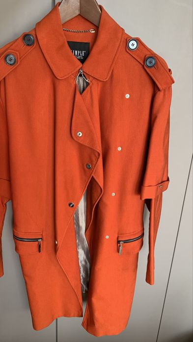 Trencz SIMPLE 38 pomaranczowy plaszcz wiosna/jesien
