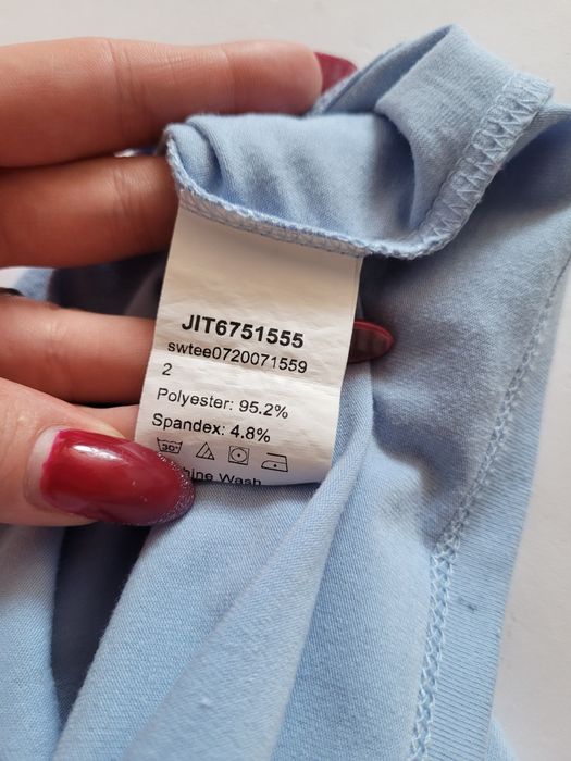 Niebieska obcisła bluzka crop top basic S 36
