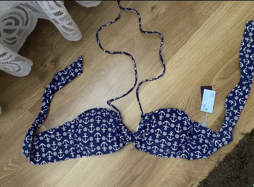 Nowa góra od stroju kąpielowego styl marynarski xl