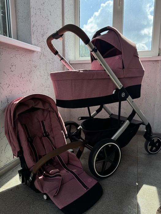 Cybex Balios S Lux 2в1 / рожевий / зимовий конверт / муфта