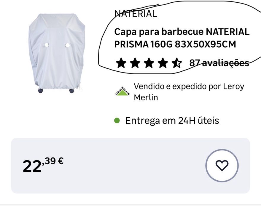 Capa de proteção churrasqueira da Marca Naterial