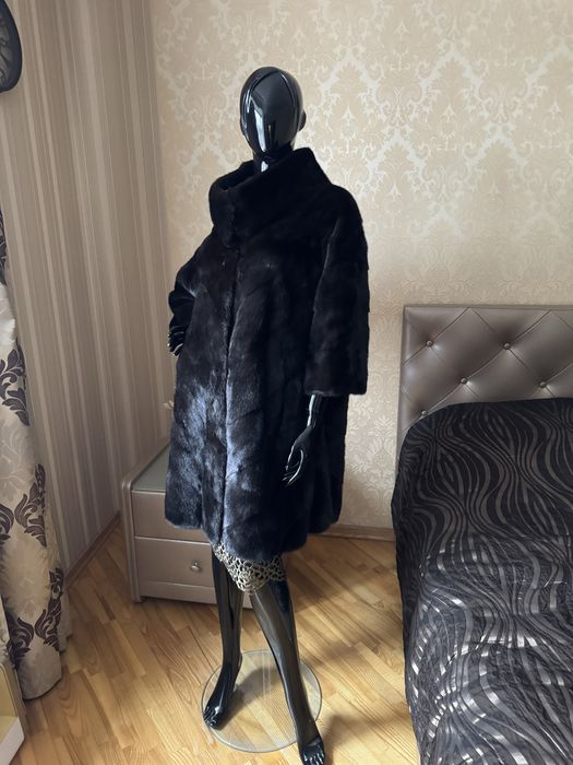 24.11 Київ примірки! Норкова шуба 88 см, 50-52, паркетка нова