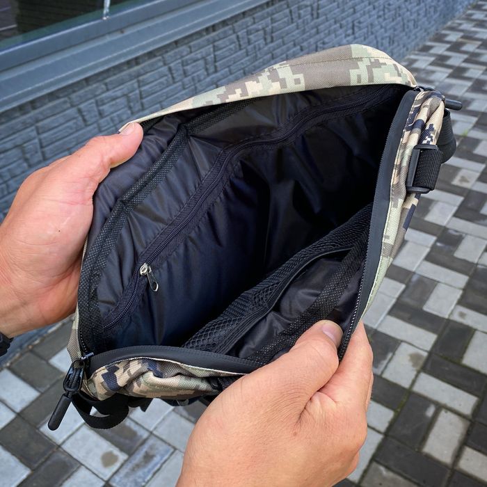 Нагрудна поясна сумка тактична піксель бананка слінг