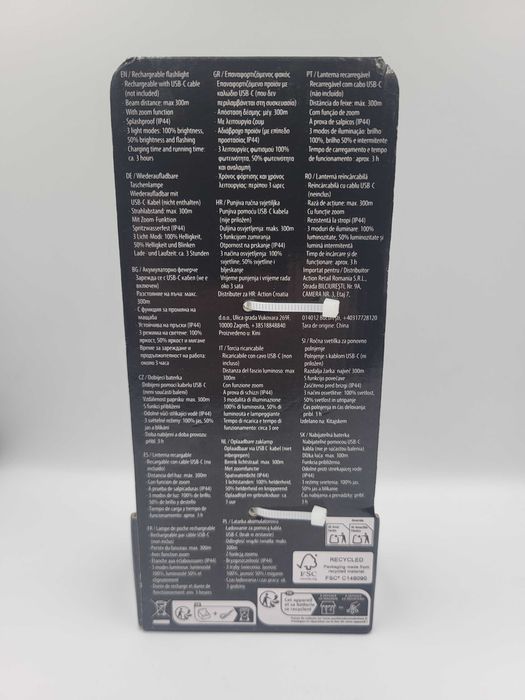 Latarka USB-C 600 lumenów 300m zasięgu