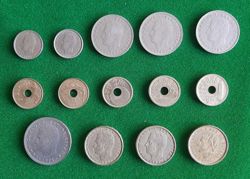 Coleção de (66) moedas - ESPANHA