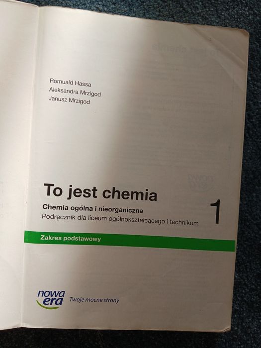 To jest chemia podręcznik do liceum i technikum kl 1