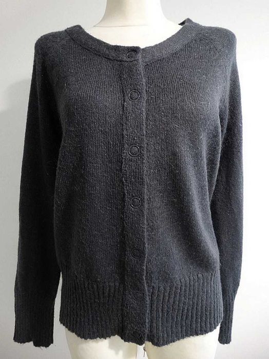 Sweter Kardigan Moherowy Wełniany Szary Ciepły Ellos 42/44