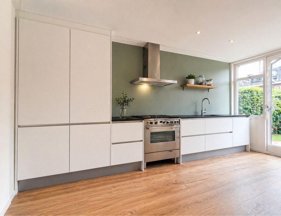 SMEG_ kuchnia XXL wysoki połysk z całym sprzętem AGD i blatem z granitu!