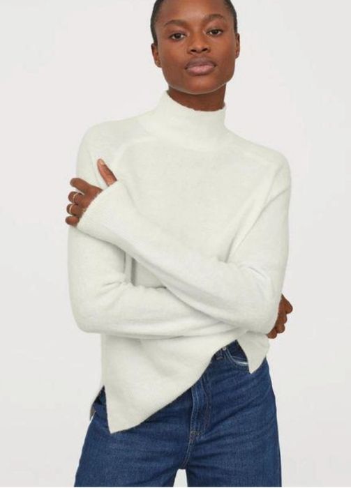 Cienki sweterek H&M na wiosnę r.M kolor słoniowej kości