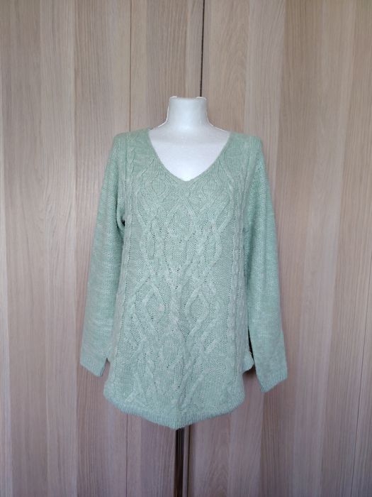 Jasnozielony pastelowy sweter damski oversize S/M/L