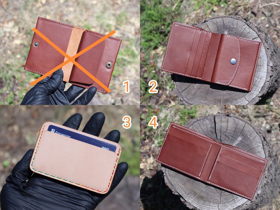 Кожаный кошелёк ручной работы (кошельки)
