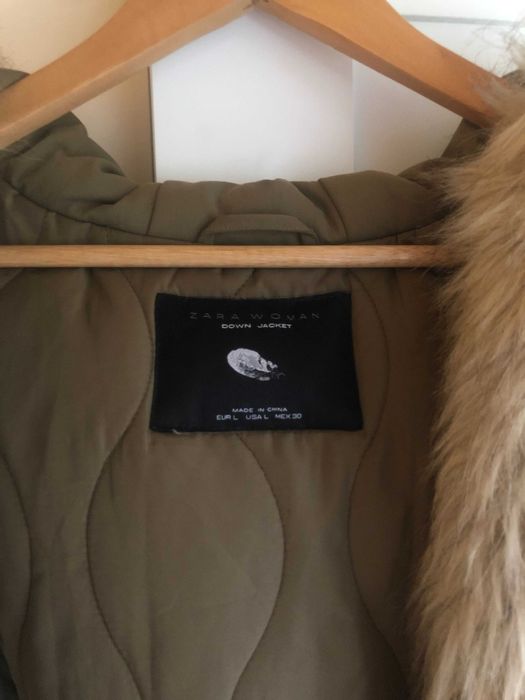 Casaco / Blusão verde caqui com capuz Zara - tam L