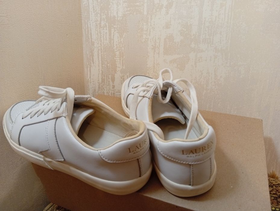 Кеди Lauren Ralph Lauren, шкіряні, білі, розмір 38.5