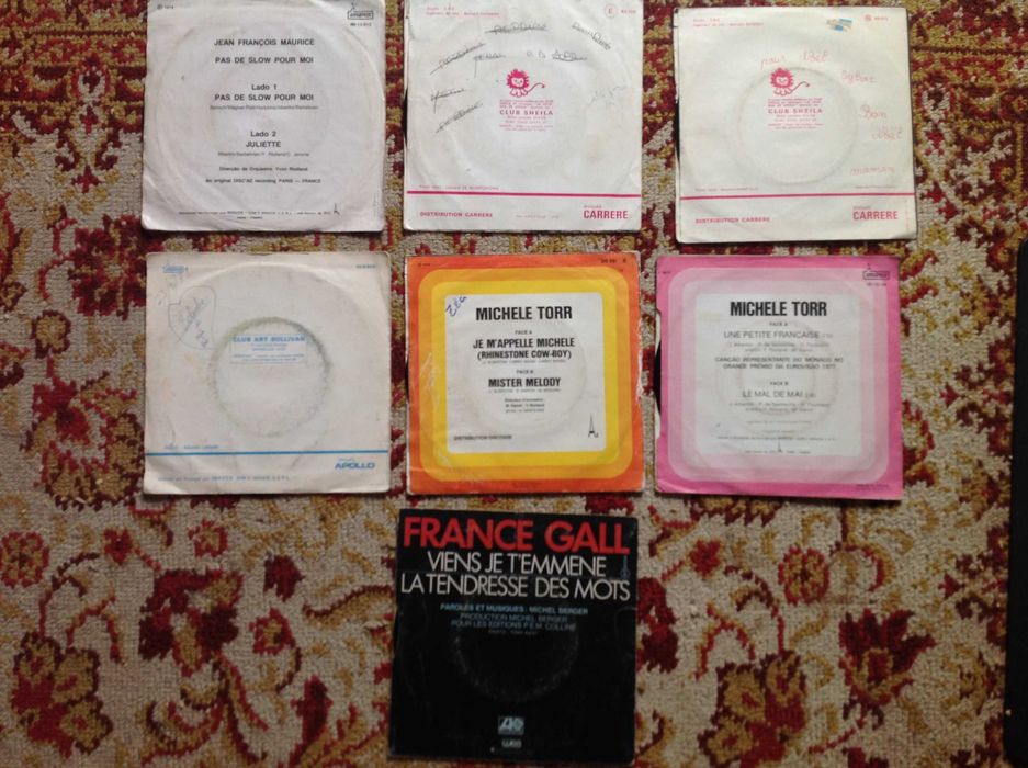 Conjunto / lote 7 singles - Música Francesa - portes incluidos