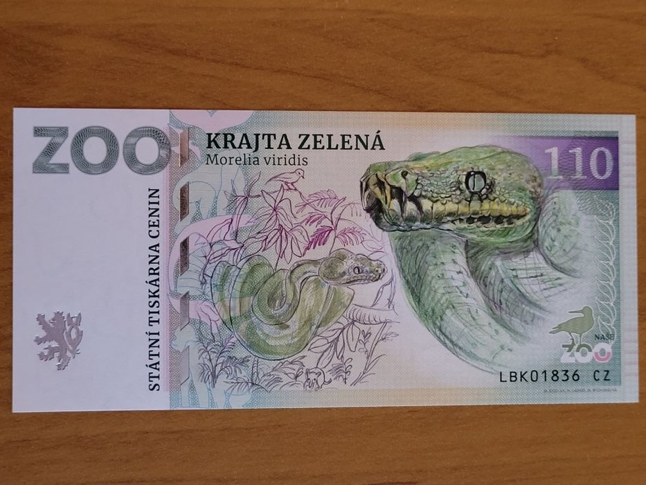 Banknoty kolekcjonerskie Zoo Liberec Czechy zoolar bon,  Matej Gabris