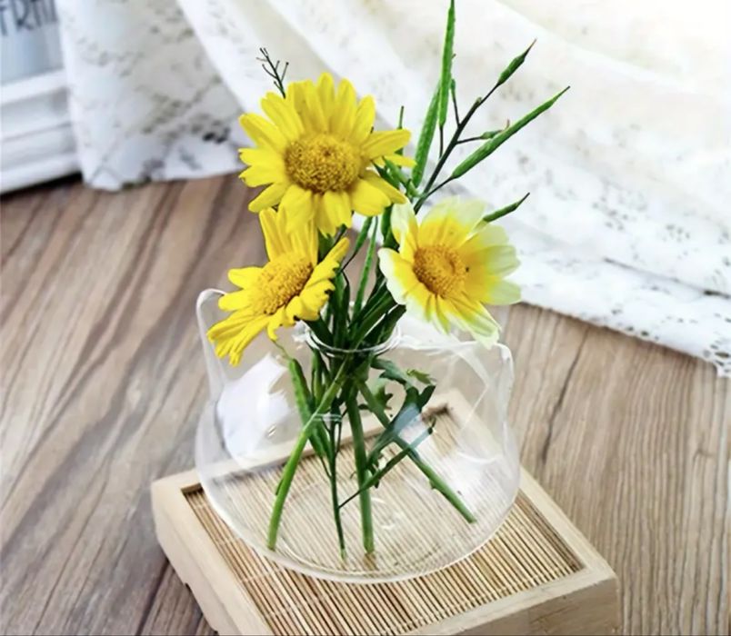 Ваза скляна у формі кота, маленька