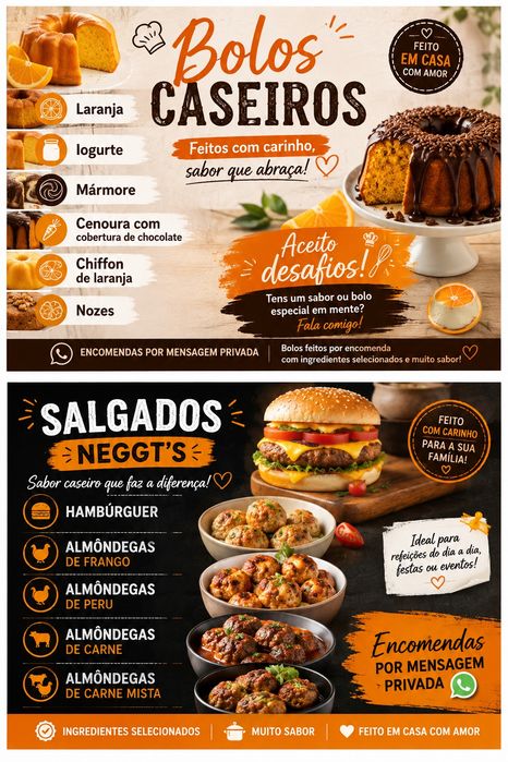 Bolos caseiros/ salgados