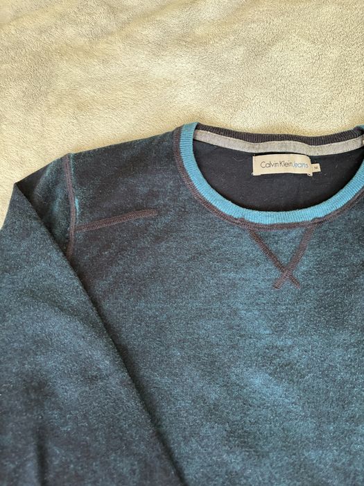 Чоловічий синьо-блакитний светр М Calvin Klein