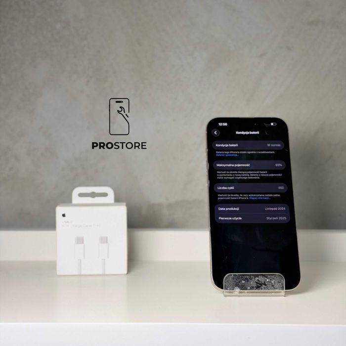 iPhone 16 Pro Max 256GB Natural Titanium | 93% Baterii | Gwarancja 3 Miesiące