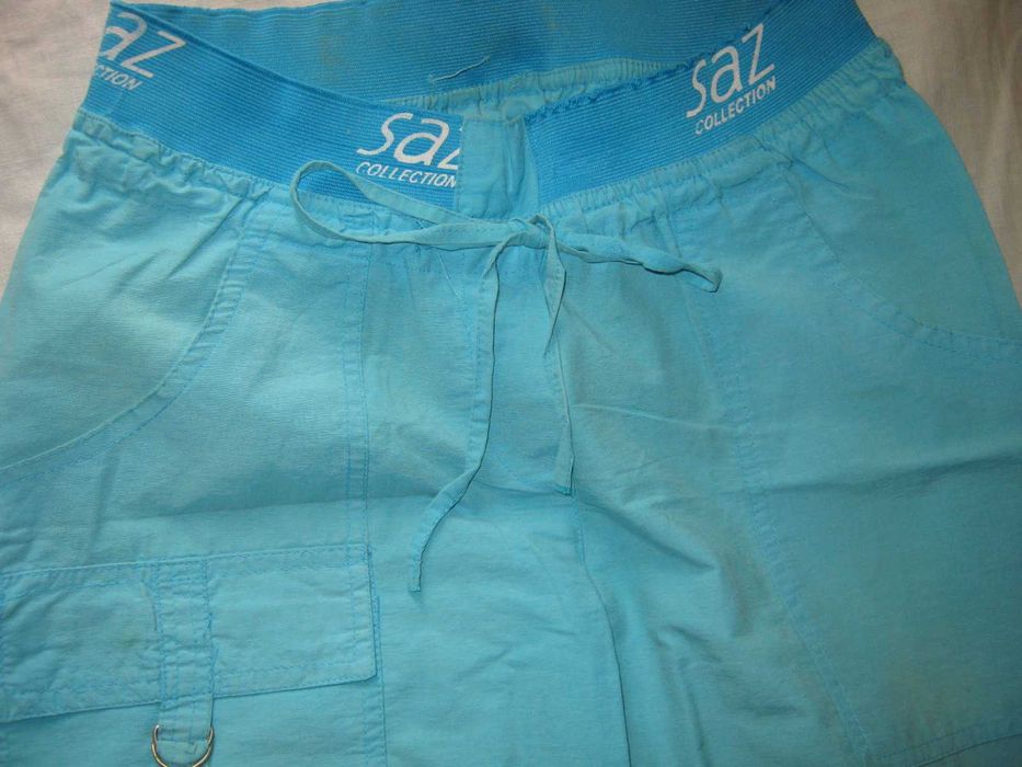 бріджі, штани, котон, з кишенями, легкі, голуб. колір, ідеал. стан