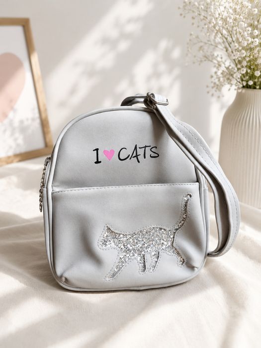 Plecak szary I love cats