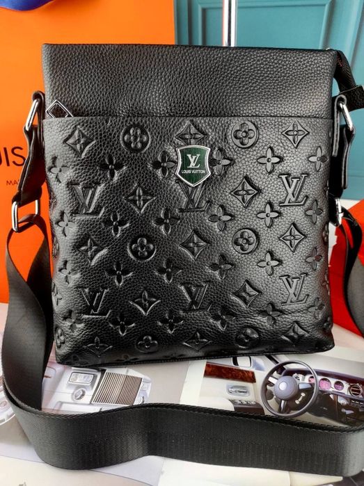 Кожаная мужская сумка Louis Vuitton Луи Витон чоловіча сумка шкіряна