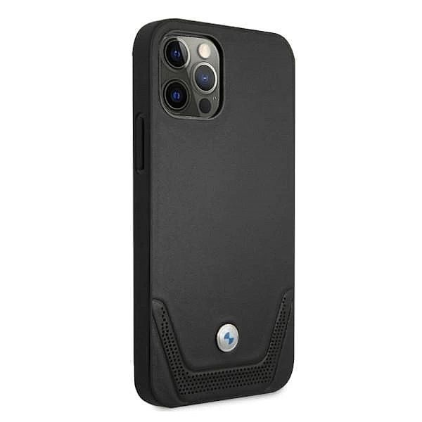Etui BMW Leather Perforate na iPhone 12 Pro Max - czarne