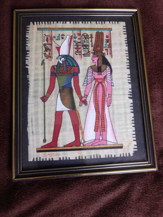 obraz papirus  z Egiptu certyfikat 18x24