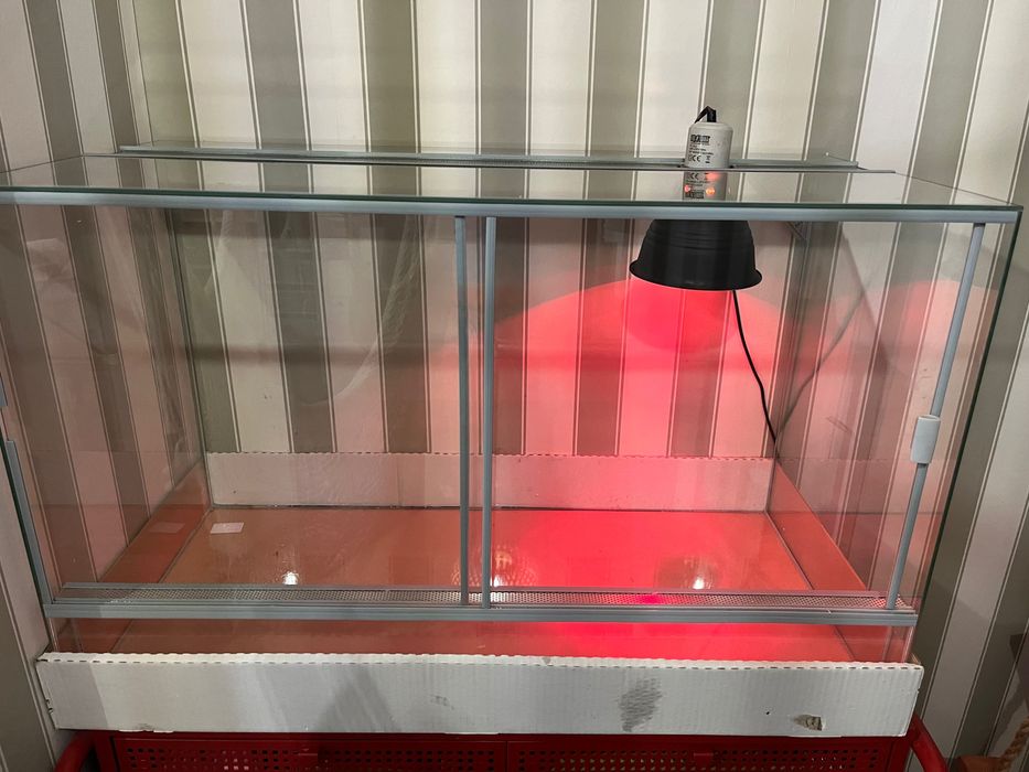 Terrarium z wentylacją, przelotką na przewody kablowe 80x40x50