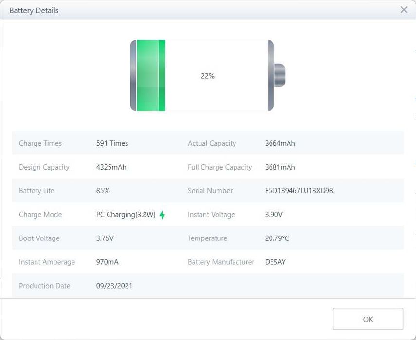Oryginalna Bateria Apple Iphone 13 Pro Max 85% 591 Cykli Ory. Bms Klej