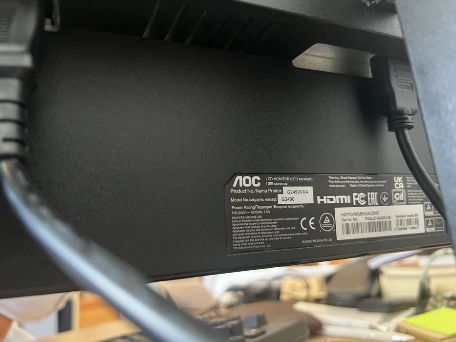 Monitor AOC 144 hz; 23,8 polegadas