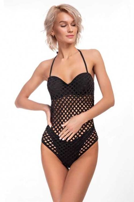 Купальник черный сетка сдельный