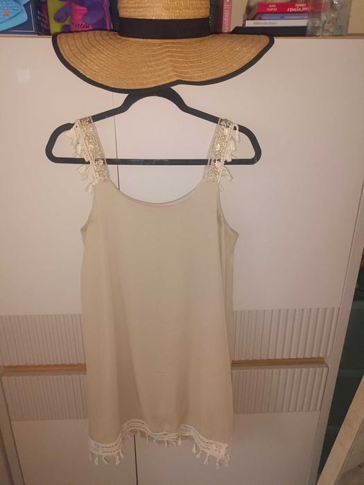 Sukienka Boho beżowa