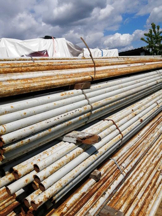 Rury stalowe fi 51  dł 6 i 6.5m,słupki do siatki, ogrodzenie