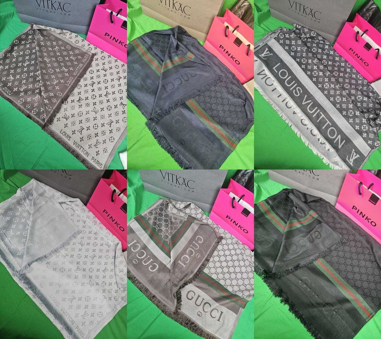 Szalik chusta Louis Vuitton LV nowość bawelna Gucci unisex