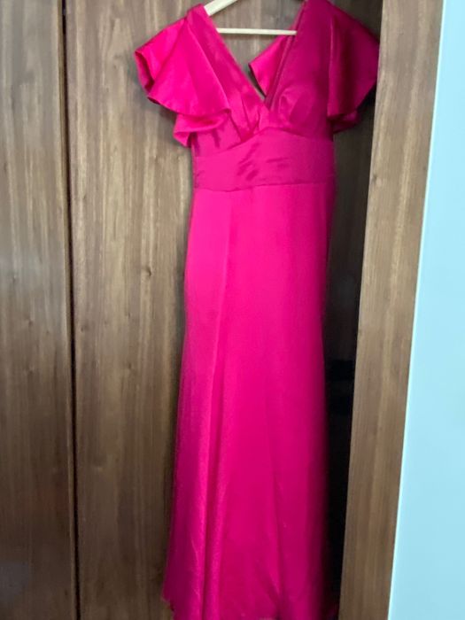 Vestido fúcsia comprido