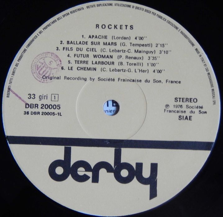 Rockets – Rockets (Derby – DBR 20005, Italy) EX+/EX+