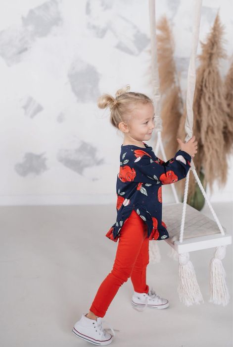 Koralowe legginsy ocieplane 128/134 – MamTenLuz, super cena