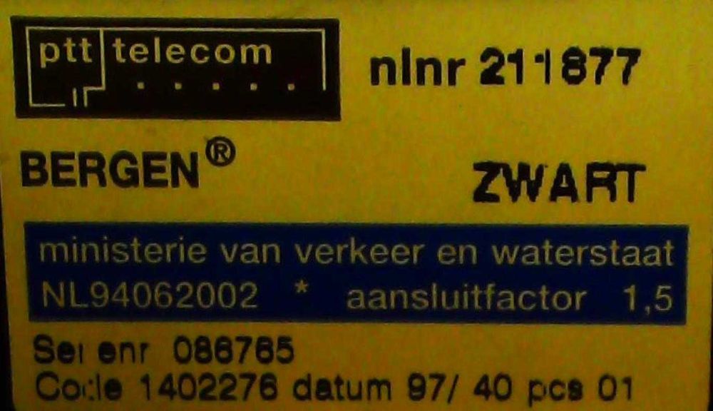 Telefon stacjonarny Bergen ?, produkcji ptt Telecom, czarny