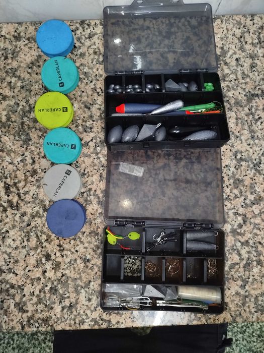 2 kits pesca de fundo com kits basicos de ansois torcedores etc